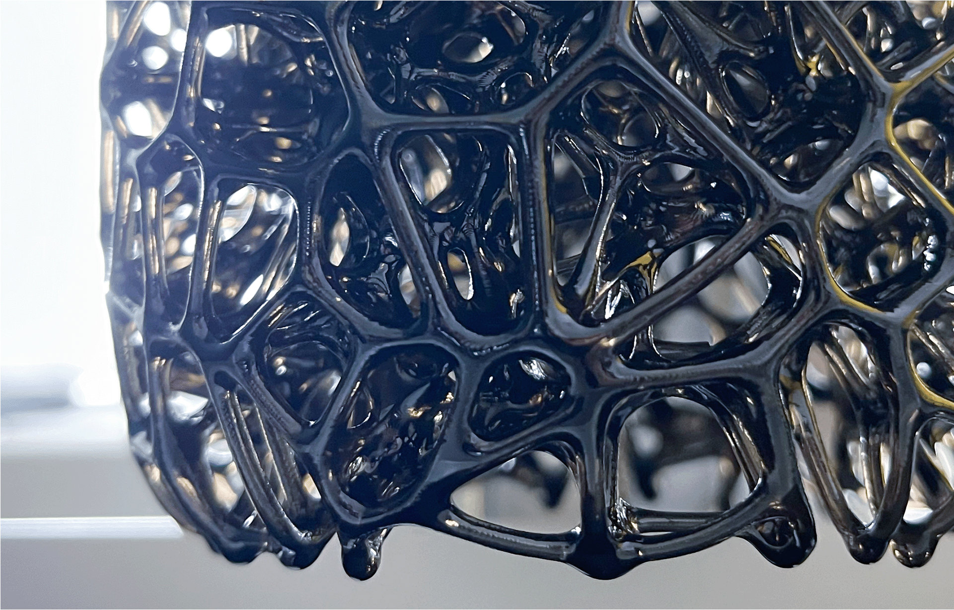 Prototype of a multidimensional light structure printed on a 3D printer